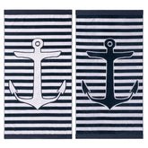 Yacht Club Egyptian Cotton Oversized 2 Piece Beach Towel Set Blue